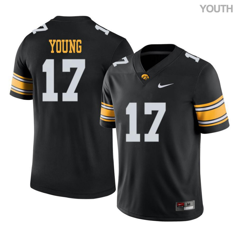 Youth Iowa Hawkeyes NCAA #17 Devonte Young Black Authentic Nike Alumni Stitched College Football Jersey MT34B33HM